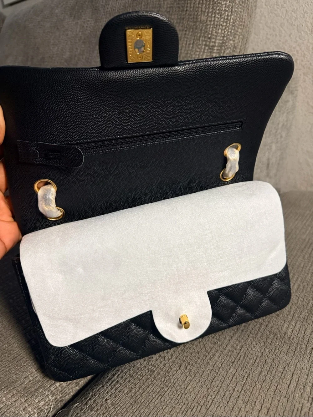 CHANEL Black Quilted Shoulder Bag with Gold-Tone Hardware